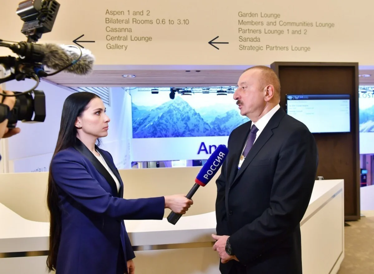 President Ilham Aliyev interviewed by Rossiya 1 TV channel in Davos