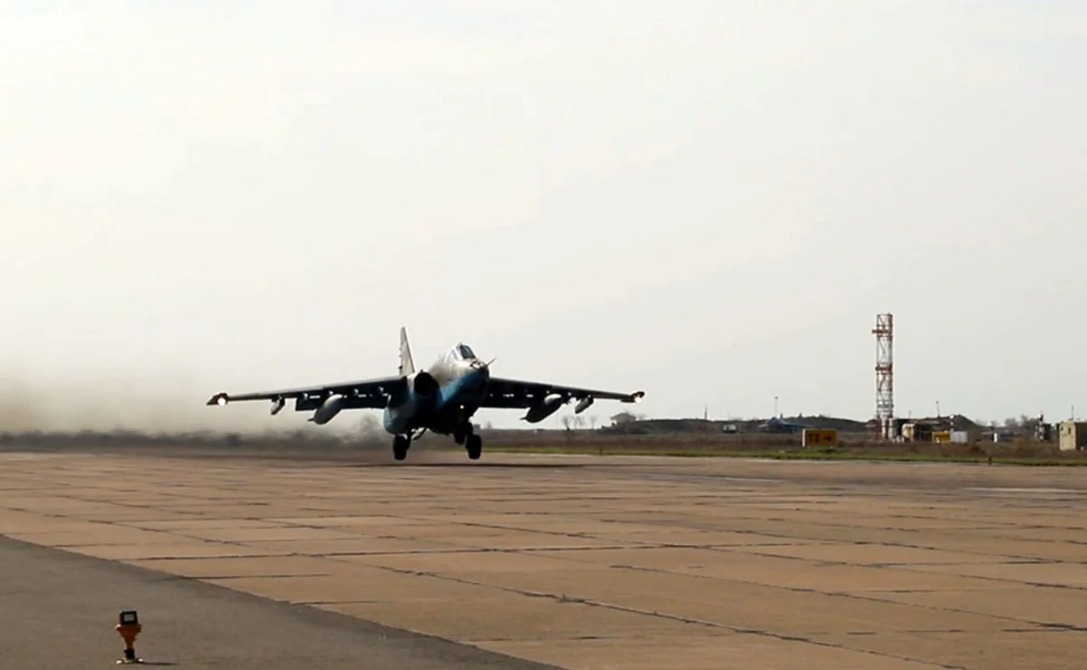 Azerbaijan Air Force aircraft carry out training flights