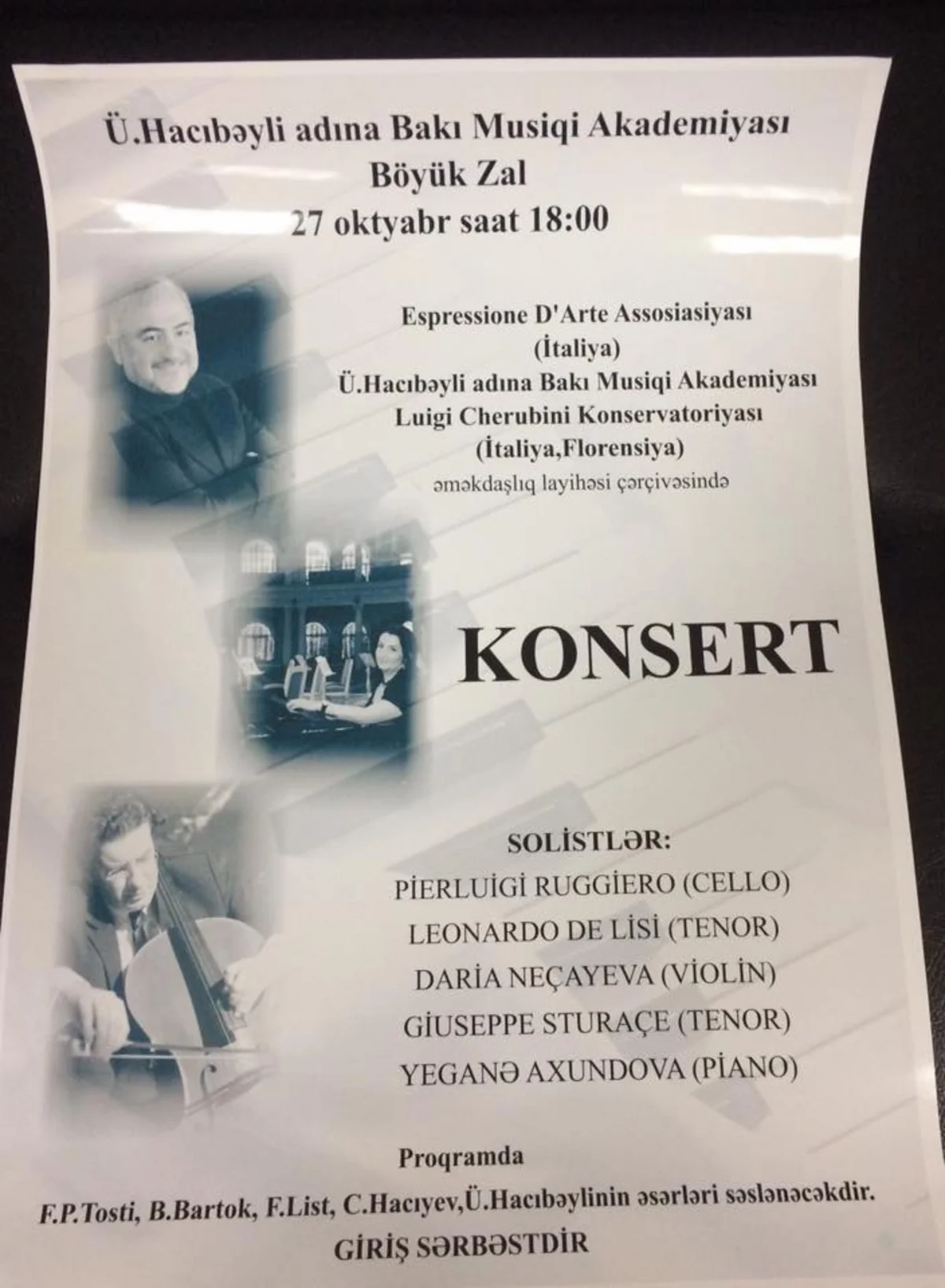 Bakıda klassik italyan-azərbaycan musiqisi konserti keçiriləcək