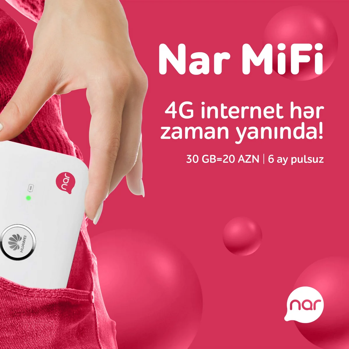 “Nar MiFi” paketini alanlar 6 aya qədər pulsuz internet əldə edəcəklər