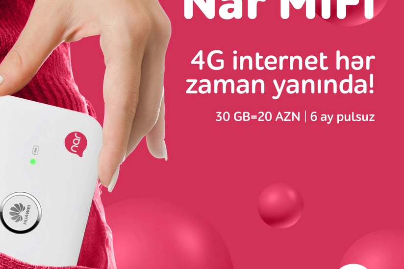 “Nar MiFi” paketini alanlar 6 aya qədər pulsuz internet əldə edəcəklər