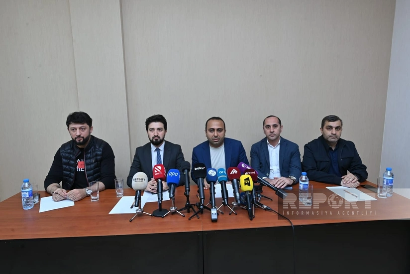 Sports media holds protest event regarding burning of Azerbaijani flag in Yerevan