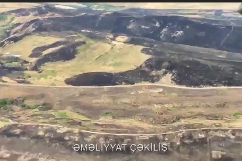 Xocavənddə minalanmış ərazidə yanğın olub, əraziyə iki helikopter cəlb edilib - VİDEO