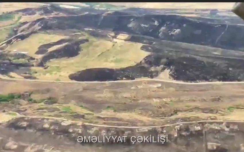 Xocavənddə minalanmış ərazidə yanğın olub, əraziyə iki helikopter cəlb edilib - VİDEO