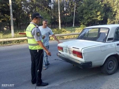 Mingəçevirdə Təmiz hava aylığı çərçivəsində sürücülərə qarşı reyd keçirilib - FOTO
