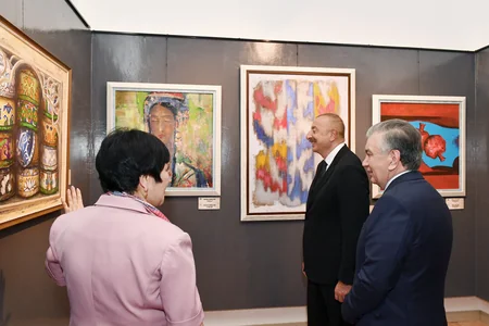 President Ilham Aliyev views Nurullaboy Palace Complex in city Khiva