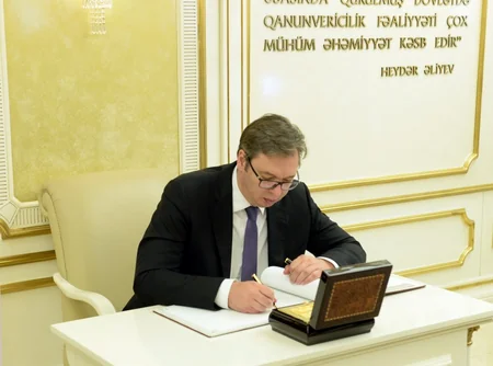 Oqtay Əsədov Serbiya Prezidenti ilə görüşüb