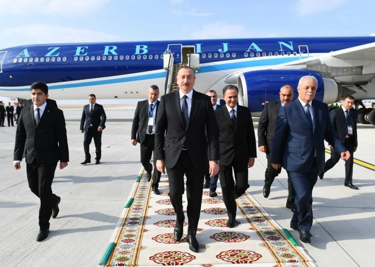 President Ilham Aliyev arrived in Turkmenistan for working visit