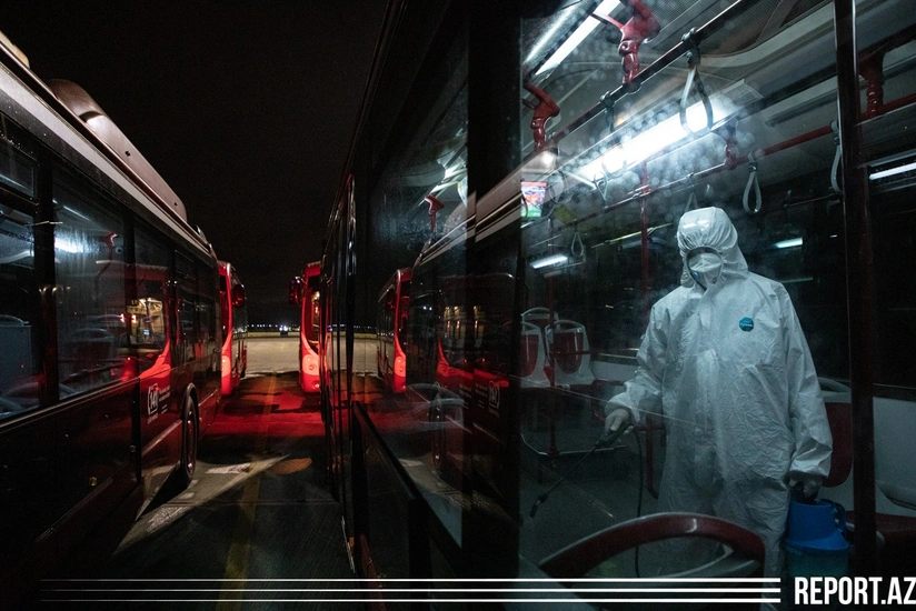 “BakuBus”da növbəti dezinfeksiya tədbirləri həyata keçirilib - FOTO