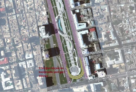 Füzuli meydanı ətrafında yollarda dəyişikliklər ediləcək