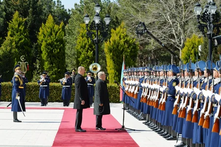 Official welcoming ceremony was held for Kazakh President