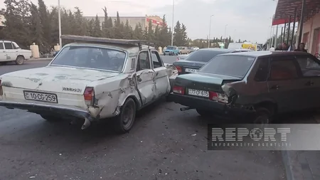 Kürdəmirdə zəncirvari yol-nəqliyyat hadisəsi baş verib, xəsarət alanlar var