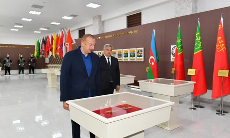 İlham Əliyev Ağsuda Gənc Sənətkarlar Mərkəzinin və Dövlət Rəmzləri Muzeyinin açılışında iştirak edib - YENİLƏNİB