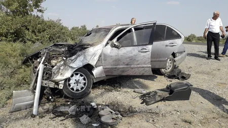 Kürdəmirdə avtomobil aşıb, xəsarət alan var