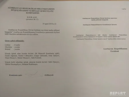 Dövlət Bayrağı, Dövlət Gerbi və Dövlət Himni haqqında yeni qanunlar qəbul olunacaq - YENİLƏNİB