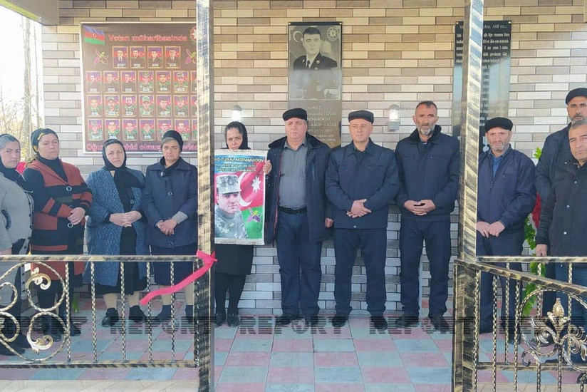 Oğuzda Vətən müharibəsi şəhidinin adına inşa edilən bulağın açılışı olub