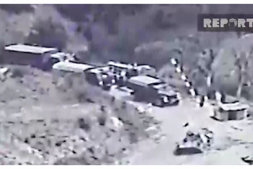 Arms and ammunition transported to Armenian fighting positions under escort of Russian peacekeeping contingent
