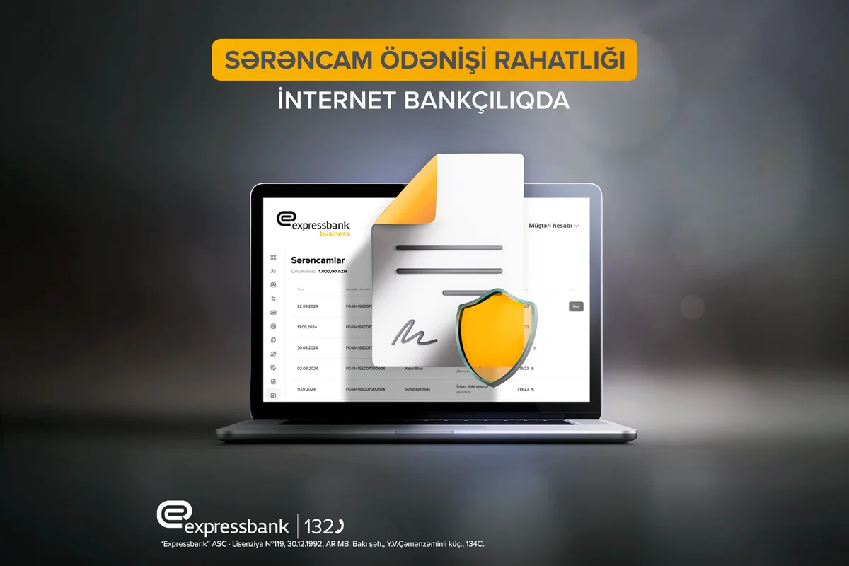 Onlayn sərəncam ödənişləri Expressbankda