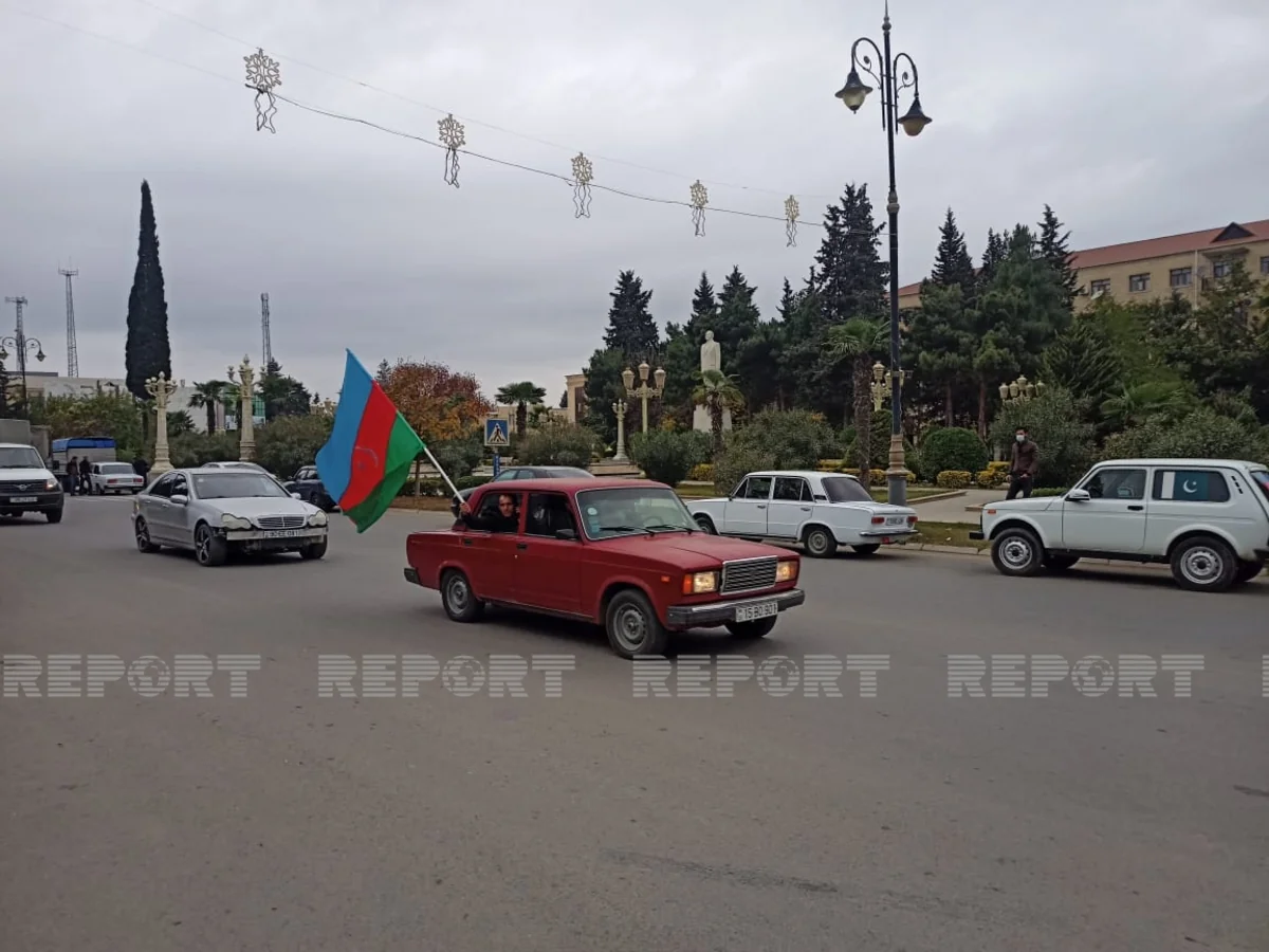 Cəlilabad və Biləsuvar sakinləri qələbəni qeyd edir