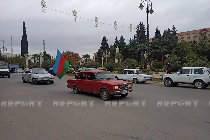 Cəlilabad və Biləsuvar sakinləri qələbəni qeyd edir