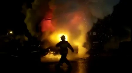 Gədəbəydə yanacaqdaşıyan avtomobil yanıb