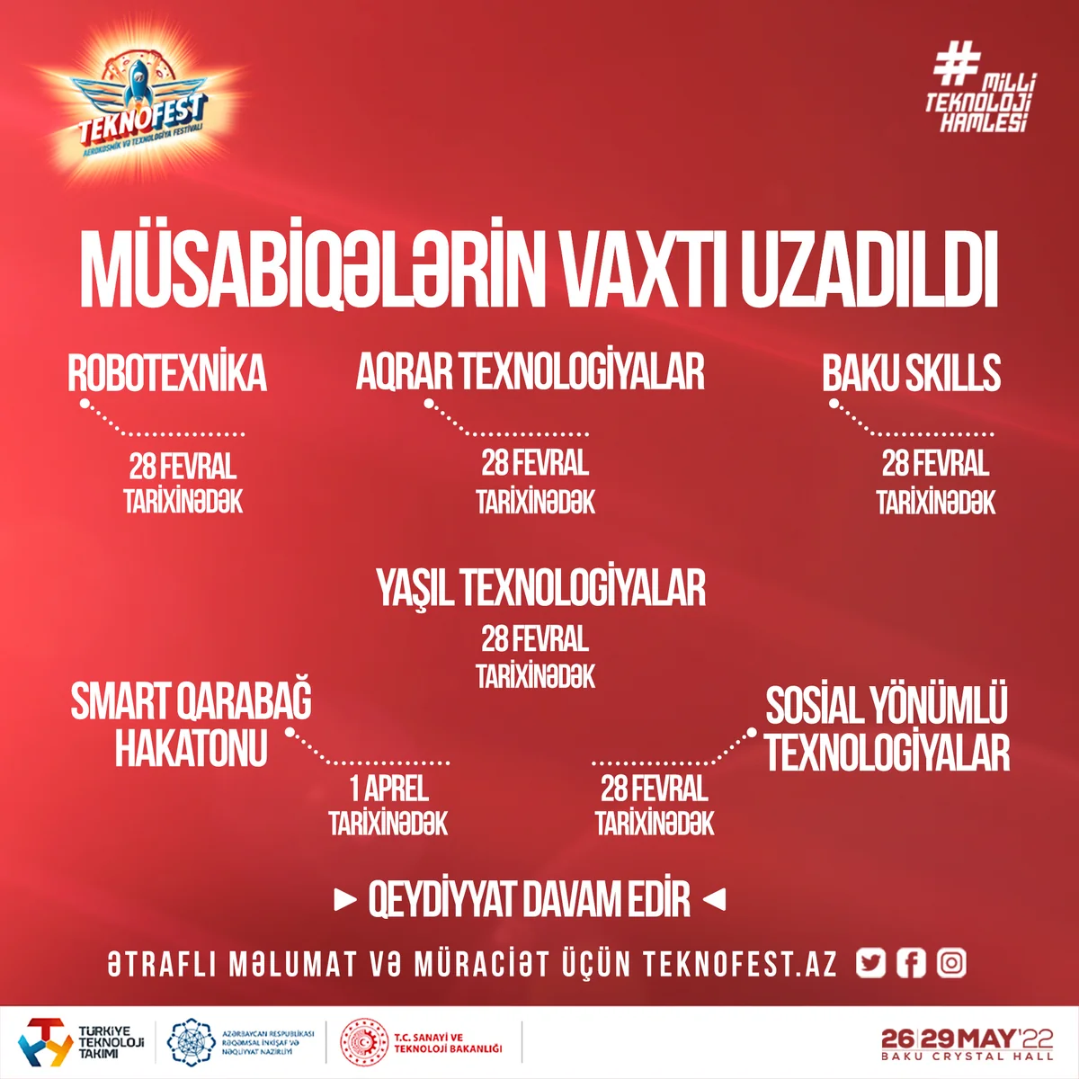 Nazirlik “TEKNOFEST Azərbaycan”la bağlı güzəşt edib