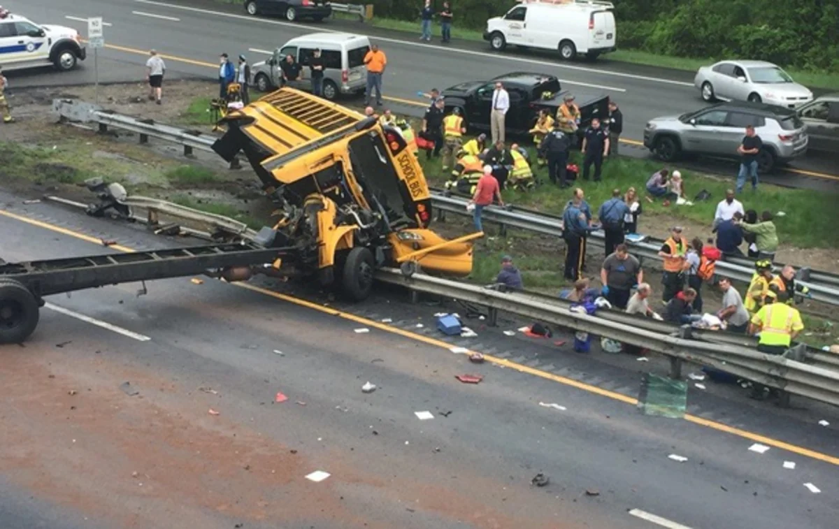Texas school bus with over 40 pre-K students struck by cement truck, killing 2