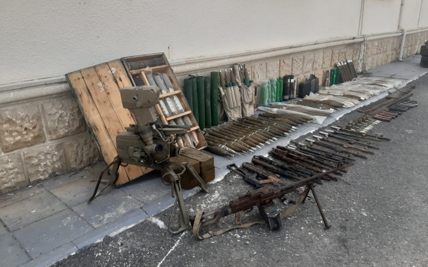 Füzulidə xeyli sayda silah-sursat aşkar edilib