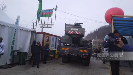 Conditions for passage of 26 peacekeepers' vehicles created on Khankandi-Lachin road - VIDEO