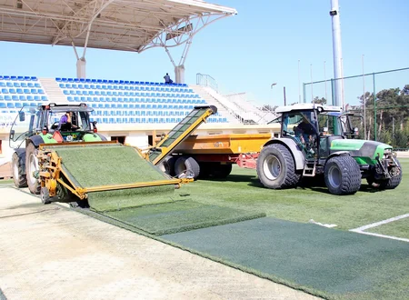 Sumqayıt klubuna məxsus stadionda meydanın ot örtüyü tamamilə sökülüb