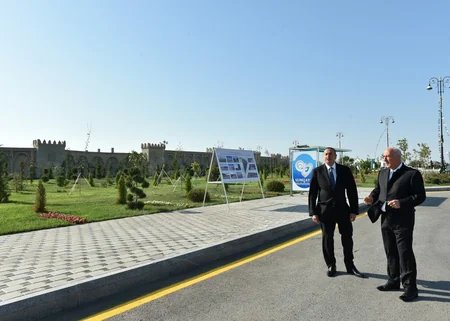 President Ilham Aliyev arrived in Sumgayit for a visit