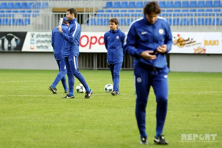 İngiltərənin Çelsi komandası Bakıda son məşqinə çıxıb