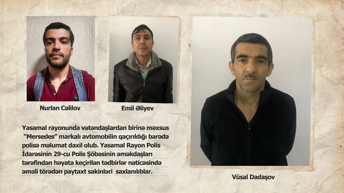 Yasamalda oğurladıqları avtomobili satmaq istəyən şəxslər saxlanılıblar