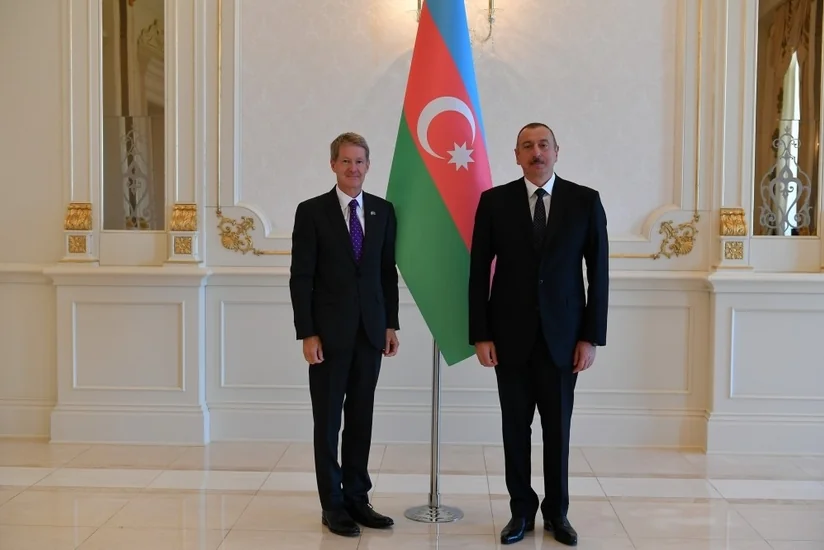 President Ilham Aliyev receives credentials of incoming Latvian and British ambassadors