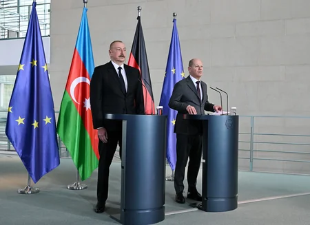 İlham Əliyev və Olaf Şolts birgə mətbuat konfransı keçiriblər - YENİLƏNİB-2