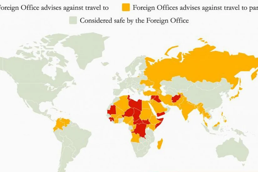 ​The Independent опубликовал карту стран опасных для посещения