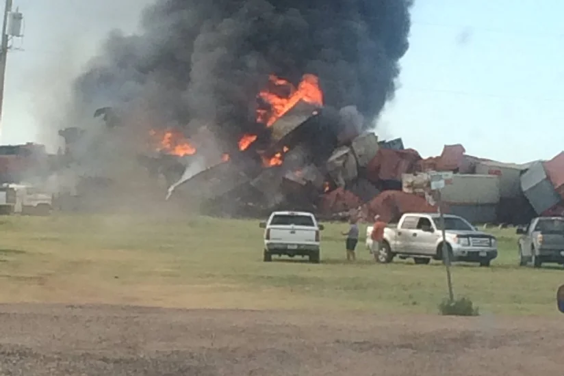 В Техасе столкнулись два поезда - ФОТО