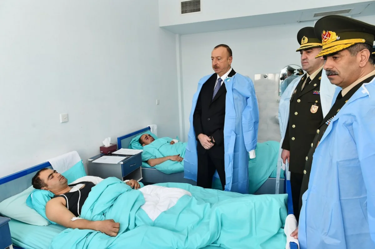 Supreme Commander-in-Chief Ilham Aliyev visits wounded servicemen at Central Military Clinical Hospital