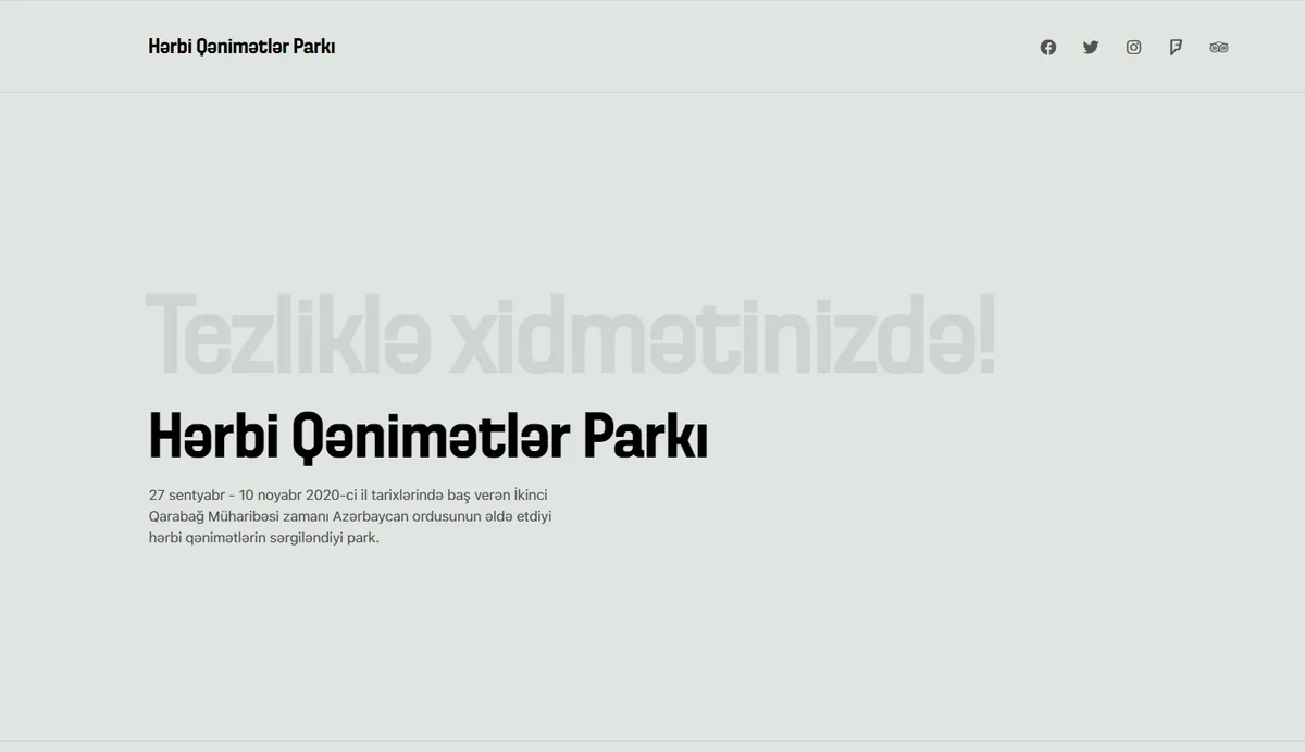 Hərbi Qənimətlər Parkının saytı hazırlanır