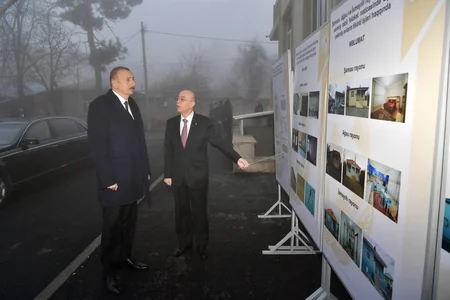 President Ilham Aliyev viewed conditions created at newly constructed building for earthquake-affected families in Shamakhi