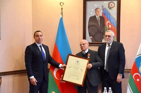 Avropa Olimpiya Komitələri tərəfindən Ağacan Abiyevə verilmiş mükafatın təltifetmə mərasimi keçirilib