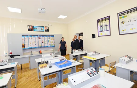 President Ilham Aliyev views school-lyceum No 62 in Nizami district after major overhaul