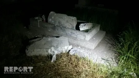 ​Ermənistanın atdığı top mərmiləri nəticəsində Tərtərdə qəbirlər dağılıb - FOTO