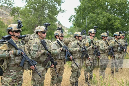 In safe hands: Azerbaijani soldiers guard the heights of Lachin