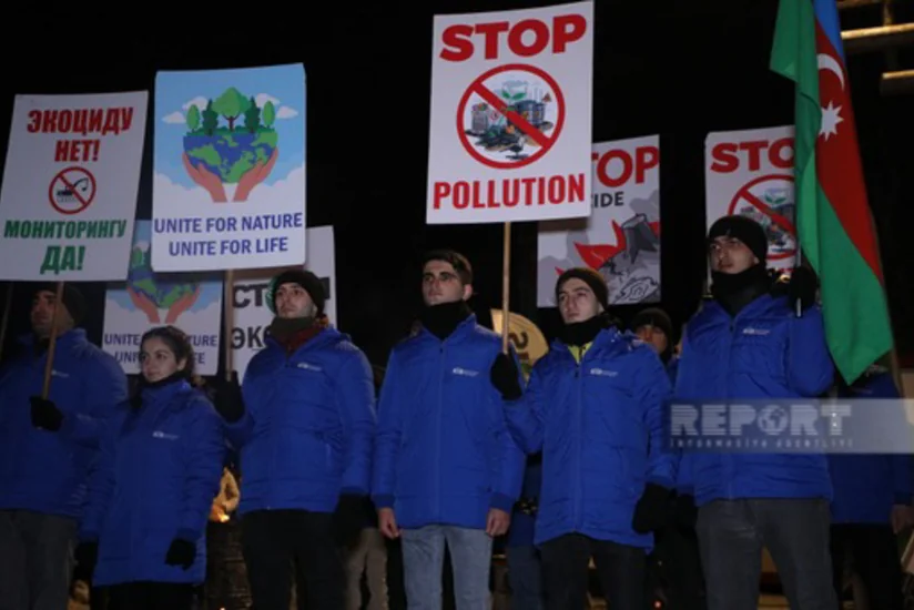 Экоактивисты продолжают акцию на дороге Ханкенди-Лачын и в вечерние часы