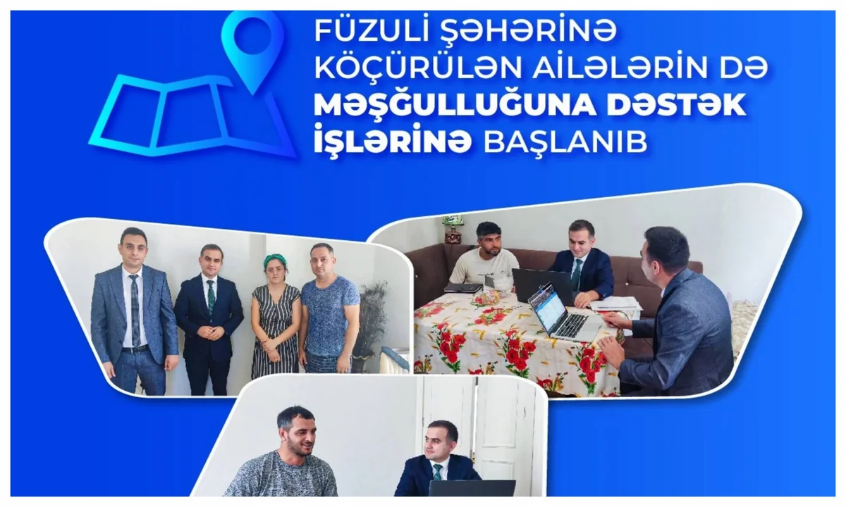 Füzuli şəhərinə köçürülən ailələrin məşğulluğuna dəstək işlərinə başlanıb