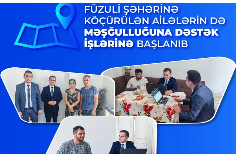 Füzuli şəhərinə köçürülən ailələrin məşğulluğuna dəstək işlərinə başlanıb