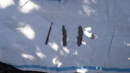 Ermənilərin Dondar Quşçuya atdıqları partlamış top mərmisinin qalıqları tapılıb