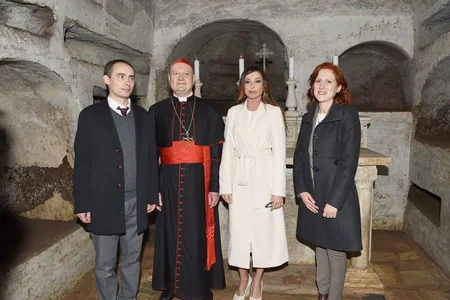 ​Heydər Əliyev Fondunun prezidenti Vatikanda Müqəddəs Marçellinio və Pietro katakombalarının açılış mərasimində iştirak edib