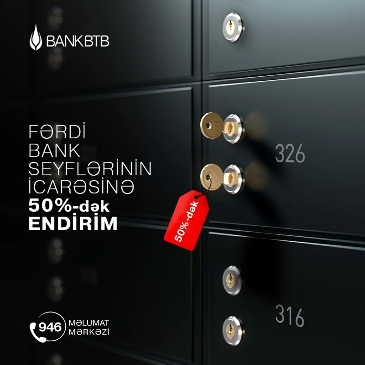 “Bank BTB” fərdi bank seyflərinə 50%-dək endirim edib